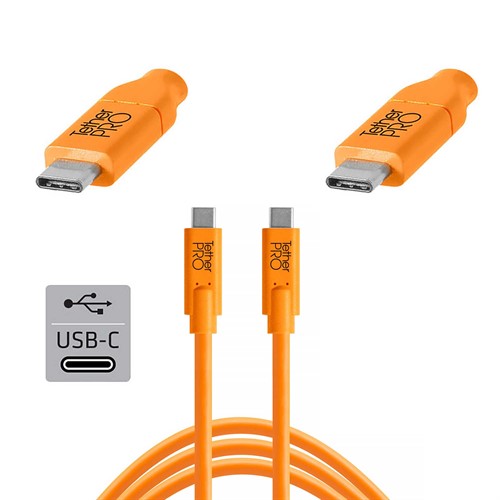 TetherPro USB-C till USB-C 3m Orange