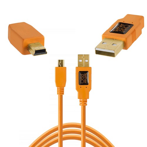 TetherPro USB 2.0 till Mini-B 5pin 1.8m | Orange