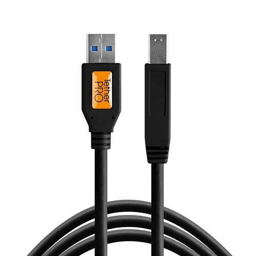 TetherPro USB 3.0 A to B 4.6m Svart