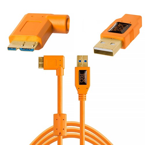 TetherPro USB 3.0 till Micro-B Vinklad Höger 4.6m