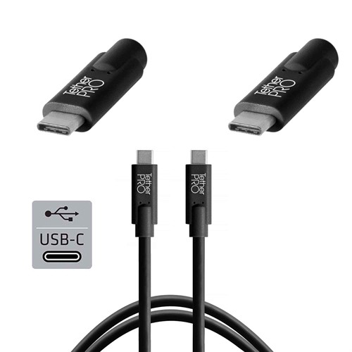 TetherPro USB-C till USB-C 4.6m | Svart
