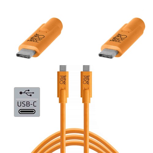 TetherPro USB-C till USB-C 4.6m | Orange