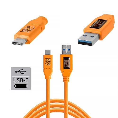 TetherPro USB 3.0 till USB-C 4.6m Orange