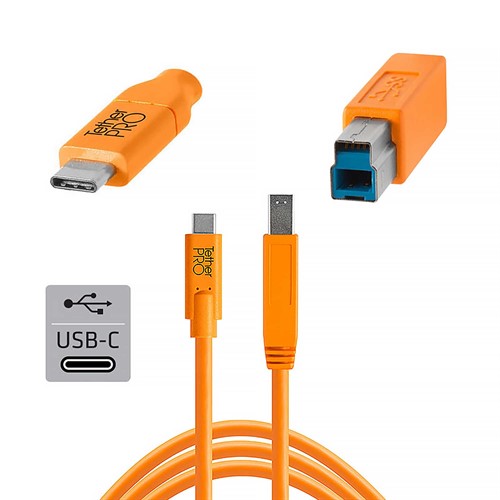 TetherPro USB-C till Hane B 4.6m Orange