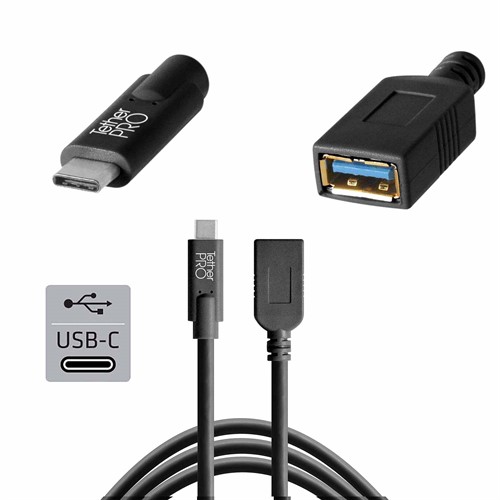 TetherPro USB-C till USB Adapter (extender) 4.6m Svart