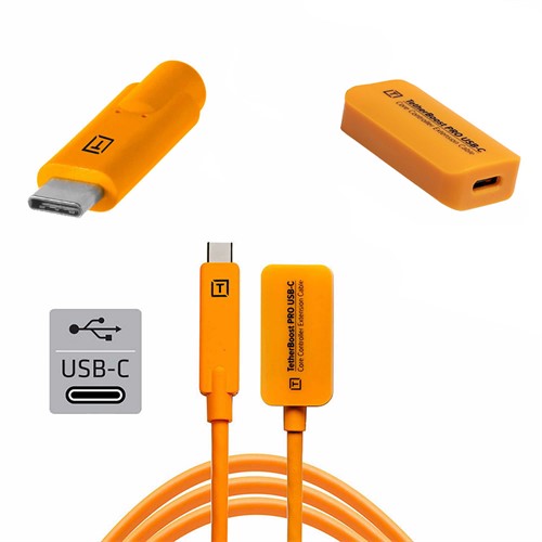 Tether Boost Pro Förlängningskabel USB-C till USB-C | Orange